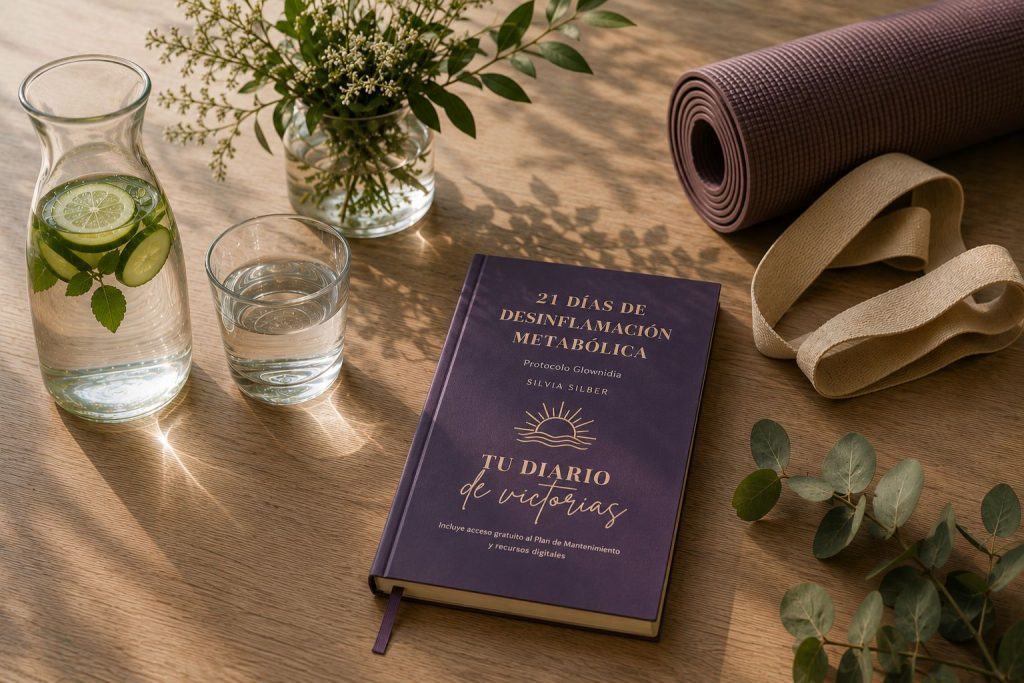 diseño sin título (3) Libro sobre la mesa con vaso de agua y esterilla